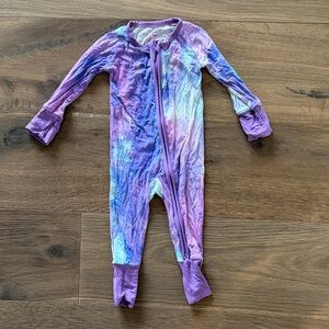 Little Sleepies Purple watercolor zippie